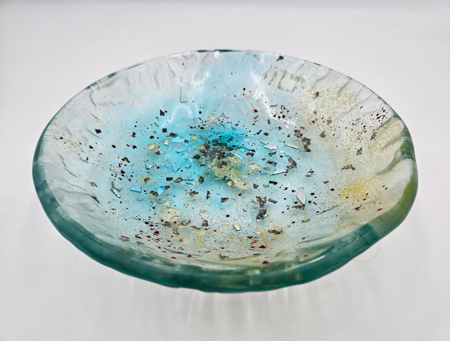 Art Glass Bowl Candy Serving Centerpiece Blown Hand Made