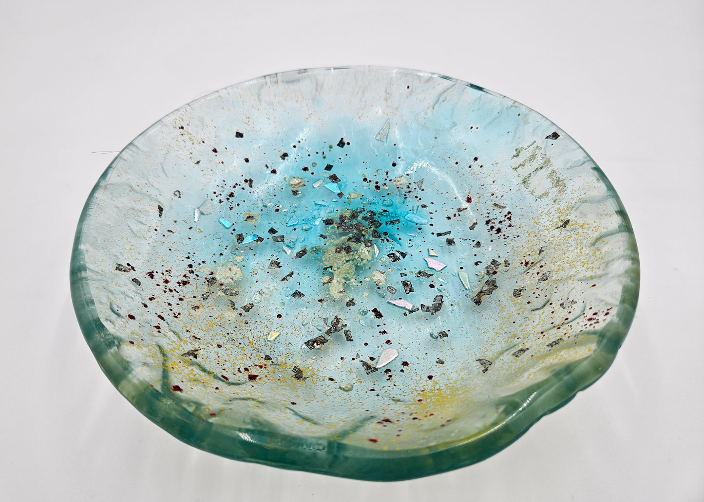 Art Glass Bowl Candy Serving Centerpiece Blown Hand Made