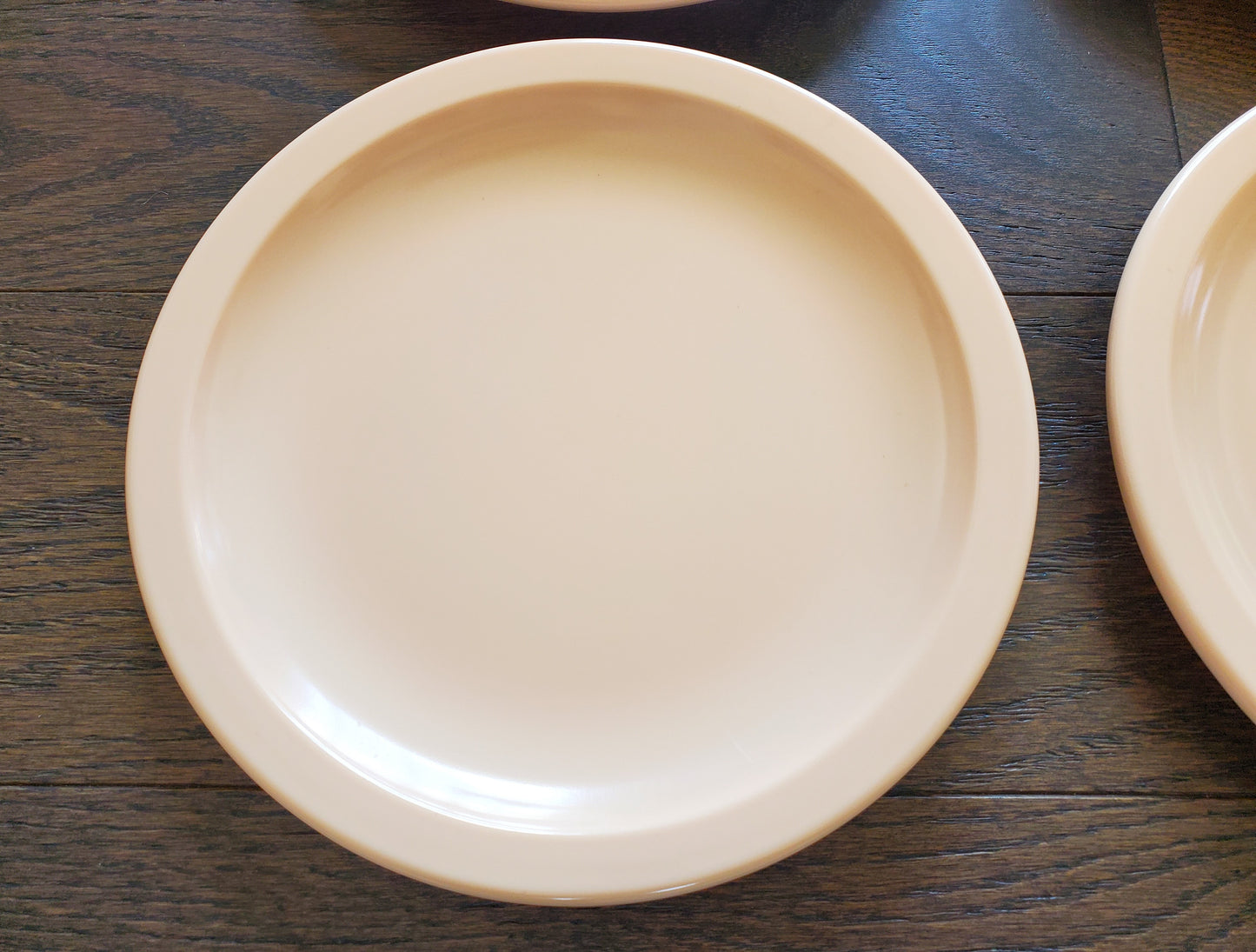 1950's Texas Ware Melamine Plates Light Peach Bread Dessert Snacks Set of 4