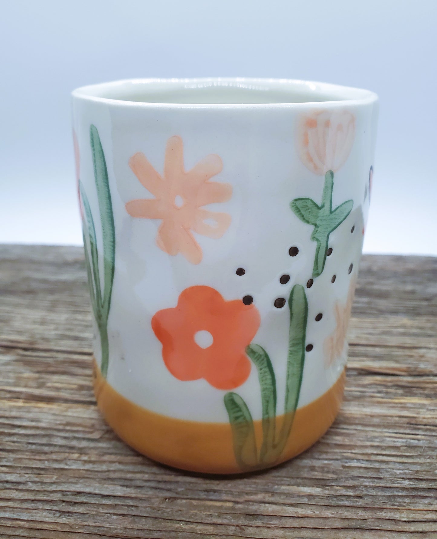 Vintage Mug Coffee Desert in Bloom Flowers Cacti Cactus Southwestern