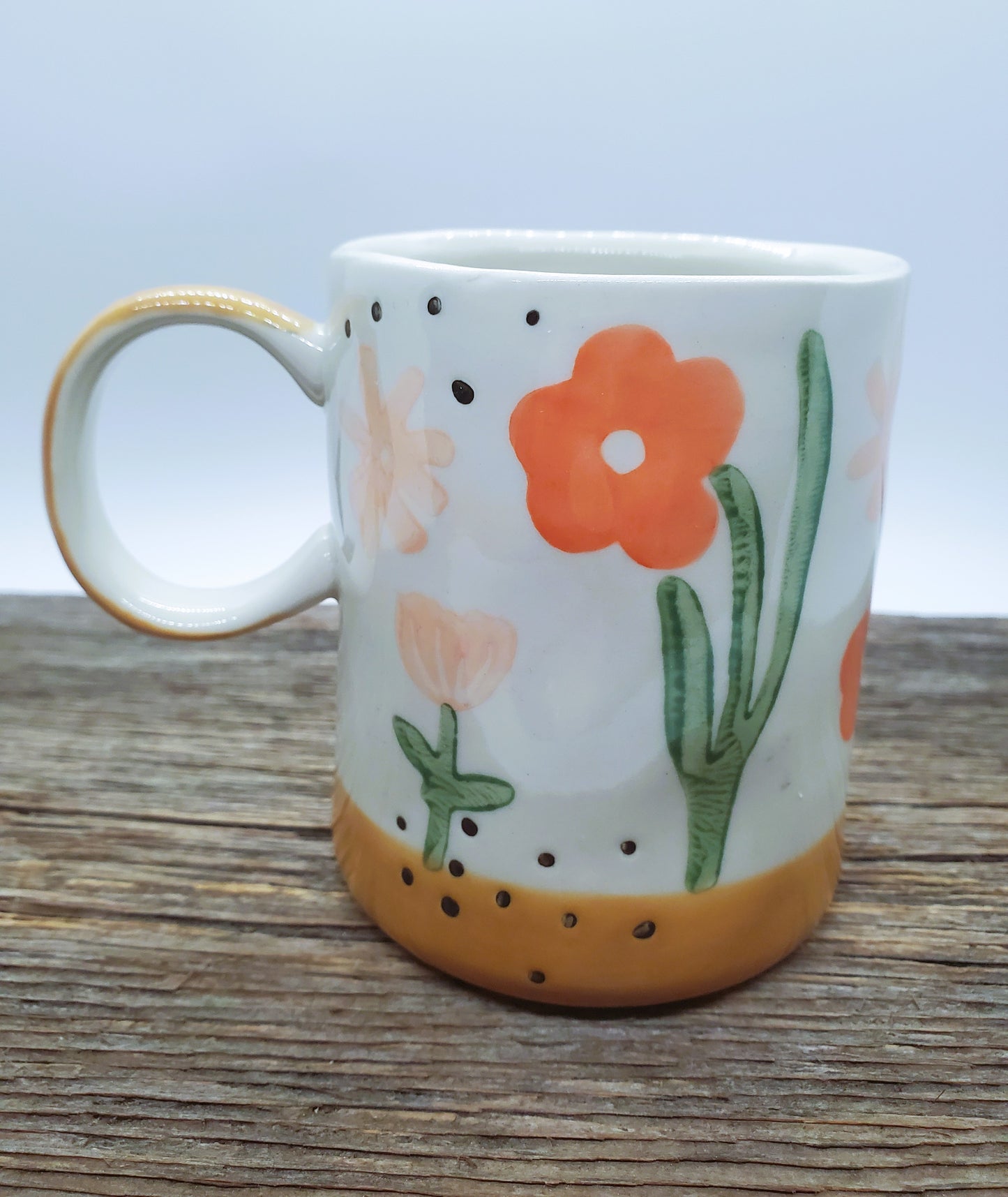 Vintage Mug Coffee Desert in Bloom Flowers Cacti Cactus Southwestern