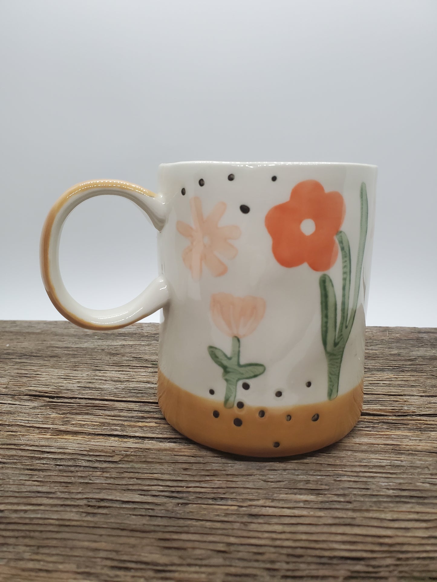 Vintage Mug Coffee Desert in Bloom Flowers Cacti Cactus Southwestern