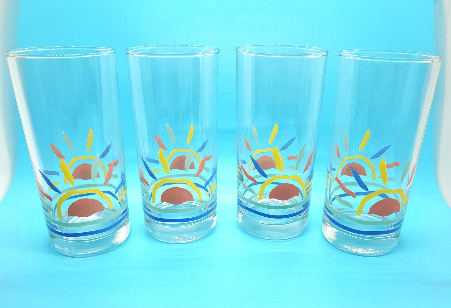 Sunset Drinking Glasses, Set of 4