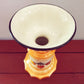 Vintage Czechoslovakia Lusterware Pottery Vase Two Handles Fruit Motif Art Deco