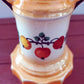 Vintage Czechoslovakia Lusterware Pottery Vase Two Handles Fruit Motif Art Deco