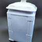 Vintage Victoria China Czechoslovakia Pearl Luster White and Green Canister