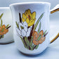1970's USA Pottery Mugs Floral Design Vintage Set of Two