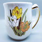 1970's USA Pottery Mugs Floral Design Vintage Set of Two