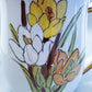 1970's USA Pottery Mugs Floral Design Vintage Set of Two