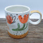 Vintage Mug Coffee Desert in Bloom Flowers Cacti Cactus Southwestern