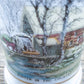Vintage Winter Scene Mug Moustashe Protector Coffee Mug Gold Design