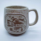 Onion River Pottery Vermont Coffee Mug Cabin Scene Stoneware