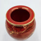 Studio Art Pottery Vase Signed Gold Drip Glaze