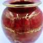 Studio Art Pottery Vase Signed Gold Drip Glaze